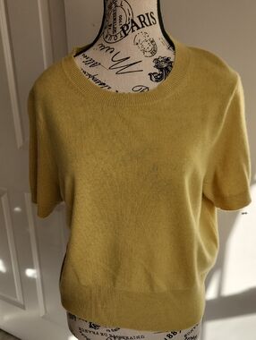 NWT J Crew Retail Chartreuse 100% Cashmere Sweater